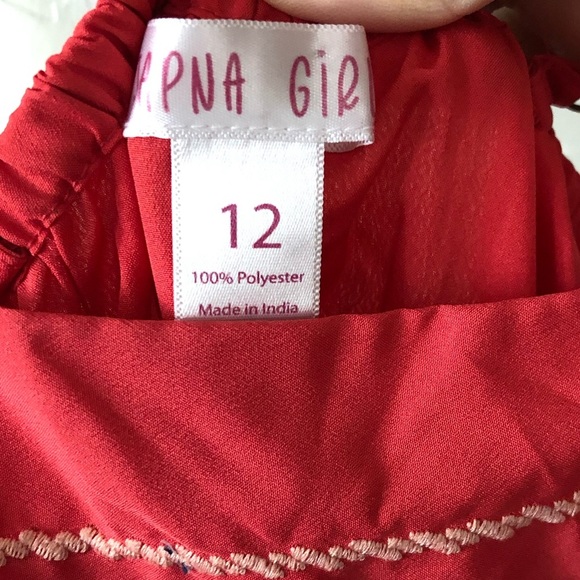 Japna Girl|Red boho maxi dress with embroidered stitching detail, tiered ruffle• - Picture 7 of 7